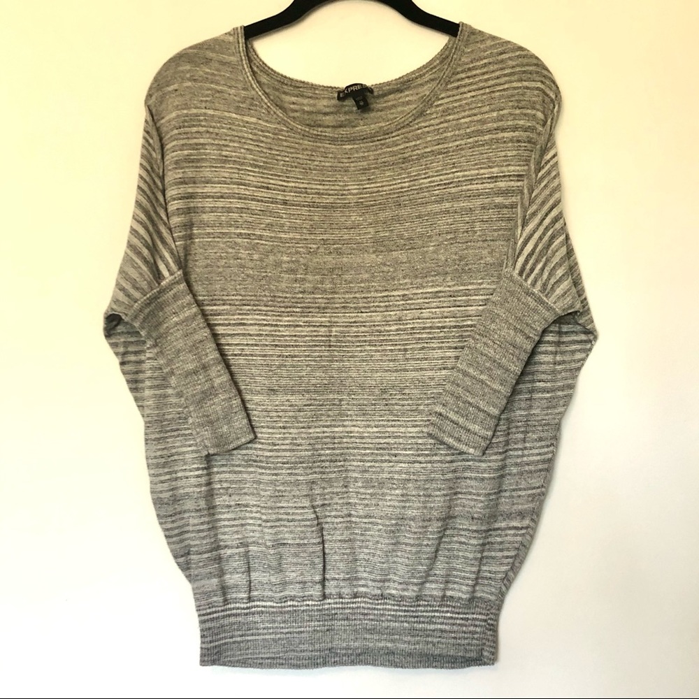 Express Gray Knit Dolman Top